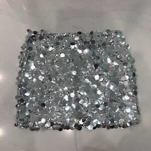 Windsor Silver Sequin Mini Skirt - NEW WITH TAGS - Size SMALL